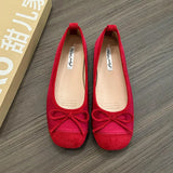 ADVBRIDGE  -  Red New Women Flat Shoes Fashion Shallow Slip On Ladies Elegant Ballerinas Shoes Soft Flat Heel Outdoor Casual Mary Jane S