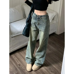 Advbridge Y2k Baggy Wide Leg Jeans Women Vintage Streetwear Washed Denim Pants Grunge Basic Slouchy Blue Trousers Femme Spring