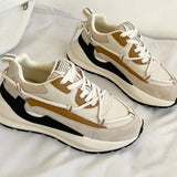 Advbridge New Cow Suede Leather Women Sneakers Breathable Casual Shoes Sports Sneaker Lace Up Mixed Color Flat Shoes Ladies Outdoor Shoes