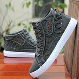Advbridge  Men's All-match High Top Casual Sneakers Spring and Autumn High Top Canvas Shoes Breathable Deodorant Men's Denim Shoes