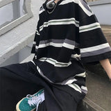 Advbridge Vintage Simplicity Striped Tops Tees Summer New Men's Short Sleeve Loose All-match Casual T Shirts Trend Korean Men Clothing