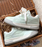 ADVBRIDGE  -  Fresh Women Sneakers Soft Purple Female Students Board Shoes Lace Up Tennis Sport Shoes Lt.Green Latex Insole Quality