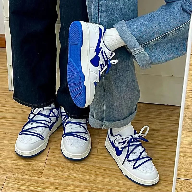 Advbridge New Style Couple Heart Shaped Sneakers High Quality Women's Casual Sports Shoes Stylish Lace-up Men's Flats Couple Shoes