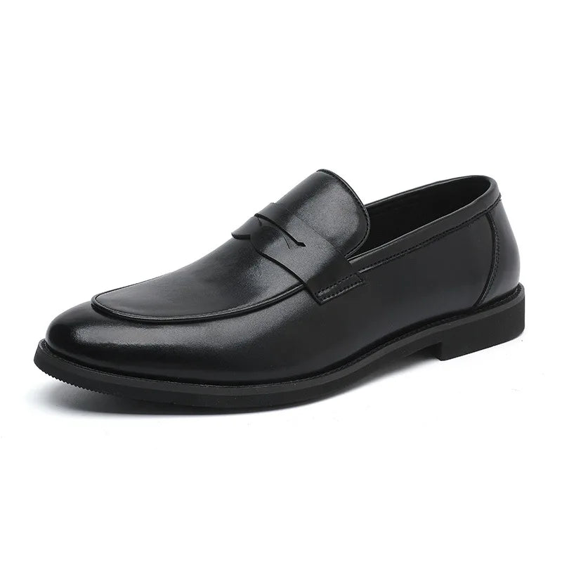 Advbridge Summer Classic Mens Loafer Shoes Split Leather Black Coffee Slip On Pointed Casual Wedding Party Dress Shoes For Men