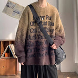 Advbridge American Letter Gradient Couple Sweater Men's Thick Warm Round Neck Teenagers' High-end and Cool Knit Sweater
