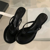 ADVBRIDGE  -  Summer Fashion Round Clip Toe Beach Slippers Women Thin Low Heels Casual Sandals Flip Flops Shoes Zapatos De Mujer