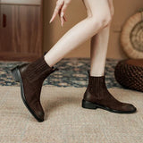 Advbridge 2024 New Autumn Women Boots Brown Chelsea Boots Genuine Leather Women Shoes Winter Retro Ankle Boots Leather Ladies Shoes