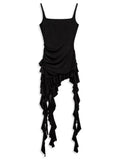 ADVBRIDGE  -  Fairy Summer Sleeveless Tank Dress Women Streetwear Irregular Ruffled Dresses Y2k Aesthetic Pleated Bodycon Grunge Vestidos