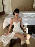 ADVBRIDGE  -  Y2K Streetwear Lace Camisole Dress Women Aesthetic Ruffle Slim Irregular Midi Dress Summer Club Party All Match Ladies Vestidos