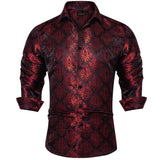 Advbridge New Luxury Silk Designer Men's Shirt Long Sleeve Social Button Down Collar Dress Shirts Blouse Prom Party Men Clothing