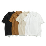 ADVBRIDGE  -  Summer new men's beige British-style pleated jacquard niche design trendy polo shirt