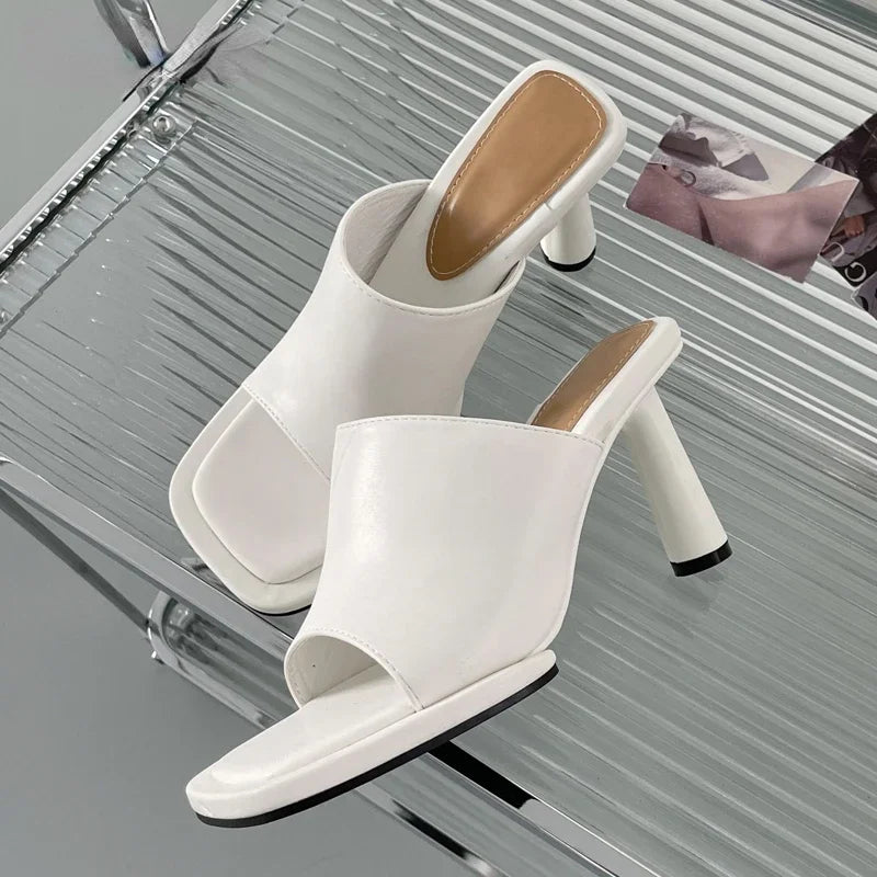 ADVBRIDGE  -  Summer Luxury Design Slipper Women Fashion Platform Square Toe High Heel Ladies High Quality Slides Outdoor Dress Party Sandals