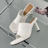 ADVBRIDGE  -  Summer Luxury Design Slipper Women Fashion Platform Square Toe High Heel Ladies High Quality Slides Outdoor Dress Party Sandals