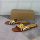 ADVBRIDGE  -  Women's Flat Slippers Fashion Breathable Hollow Cross Design Outdoor Slides Casual Sandals for Women Large Size 40 41