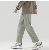 ADVBRIDGE  -  Summer Suit Pants Men Fashion Society Mens Black Dress Pants Korean Loose Straight Casual Pants Mens Office Formal Trousers