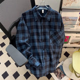 Advbridge Spring Clothing Men's Luxury Pullover Texture Plaid Shirts Lapel  Korean Vintage Long Sleeve Premium Casual Check M-2XL