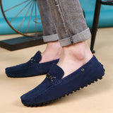 ADVBRIDGE  -  Fashion Loafers Men Suede Soft Driving Moccasins Man Slip on Flats Lightweight Lazy Shoes For Man Genuine Leather Men's Shoes