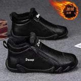 Advbridge Men Leather Shoes Luxury Designer Slip on Loafers Ankle Casual Boots with Zipper Comfortable Formal Dress Flats Driving Moccasin