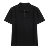 ADVBRIDGE  -  Summer new men's beige British-style pleated jacquard niche design trendy polo shirt