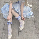 Advbridge Japanese Sweet Vintage Lolita Girls Shoes Cute Elegant Solid Color Star Bowknot Ruffle Round Head Kawaii Princess 3-5cm Shoes