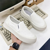 ADVBRIDGE  -  Men's white canvas shoes high-quality loafers fashionable thick soles versatile casual sports board shoes white shoes lazy shoes