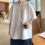 ADVBRIDGE  -  Male Loose T Shirts for Men Solid Color Funny Western Tee Shirt Fashionable Round Neck Graphic T-shirt Clothes Q267