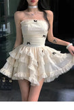 Advbridge Korean Y2k Black Mini Dress for Women New Summer Casual Tulle Bralette Sleeveless Lolita Birthday Cake Puff Female Clothes