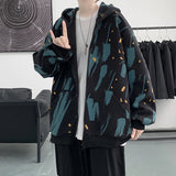 ADVBRIDGE Men Korean Style Hoodies Vintage Printed Long Sleeve Oversized Hooded Sweatshirt Mens Casual Streetwear Hoodie Coats