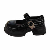 ADVBRIDGE  -   Lolita Style Girls Mary Janes,Young Women Students Mid Heels Sweet Butterfly Buckle Strap Elevator Shoes