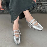 Advbridge Fashion Buckle Strap Women Flats Mary Janes Shoes Casual Round Toe Luxury Female Footwear Shallow Ladies Flats With Shoes