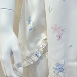 ADVBRIDGE  -  French Loungewear Sexy Pajamas Women's Pajamas with Chest Pads V-neck Sling Nightdress Soft Silk Floral Prited Sleep Dress