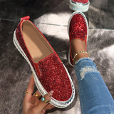 ADVBRIDGE  -  Women's Bling Rhinestone Decor Flats Comfort Thick Sole Slip on Casual Shoes Woman Fashion Glitter Platform Loafers Shoes