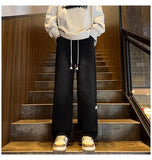 Advbridge Men's Washed Retro Jeans Men's Loose Straight Leg Wide Leg High Street American Casual Pants