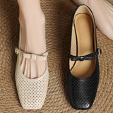 ADVBRIDGE  -  Plus size 34-41 women's hollow-out sheepskin sweet bowtie metal buckle slip-on pumps 4cm thick med heel elegant ladies heels hot