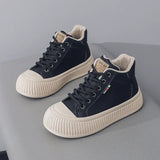 Advbridge 2024 Spring Autumn Platform Sneakers Lady Thick Sole Lace-up Casual Shoes Women Fashion Outdoors Walking Flat Shoes Black White