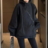 Advbridge Harajuku Style Women Jacket Korean Fashion Streetwear Oversize Zipper Hooded Vintage Y2k Jackets Windbreak Casual Coat