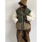 Advbridge Harajuku Street Set Men Women Yama Style Patchwork Thickened Parka Washed Loose Casual Cargo Pants Retro Unisex Baggy Warm Suit