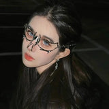 Advbridge Women Men Metal Mask Punk Glasses Halloween Carnival Party Mask Cosplay Costumes Props Facial Decoration Eyeglasses Eyewear 1PC