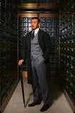 Advbridge Men Long Coat Overcoat Double Breasted Green Warm Woolen Pockets Business Causal Daily Tailored