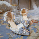 Advbridge Handmade Lolita shoe flower wedding Lolita pointed KL Versailles high heels