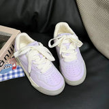 ADVBRIDGE  -  Fresh Women Sneakers Soft Purple Female Students Board Shoes Lace Up Tennis Sport Shoes Lt.Green Latex Insole Quality