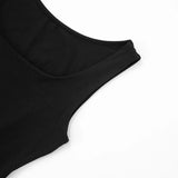 ADVBRIDGE  -  Personalized Fashion Irregular Hem U Collar Sleeveless High Waist Slim Fit Mini Tank Dress Summer Women Sexy New Streetwear