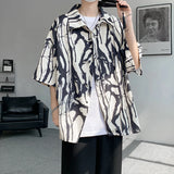 ADVBRIDGE  -  M-5XL Plus Size Men's Chinese Traditional Shirt Tai Chi Kung Fu Turn Collar Knot Button Shirt Short Sleeve Summer Clothing Male