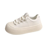 Advbridge New Shallow Mouth Soft Leather Doll Head Women Cute Sports Shoes Round Head Fashion Platform Leisure Sports Low Top Board Shoes