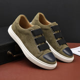 Advbridge Fashion Men's Skateboard Shoes Sneakers Men Casual Slip-on Leather Shoes Loafers Mens Outdoor Driving Flats