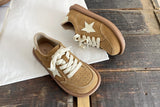 Advbridge -Genuine leather women's shoes,Literary retro Boken shoes round toe cowhide breathable soft soled ftasl single shoes