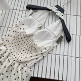 ADVBRIDGE  -  French Polka Dot Dress Women Temperament Summer Halter Backless Long Chiffon Sundress with Bra Elegant Party Women's Dresses