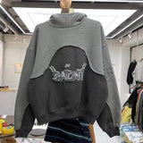 Advbridge Three-dimensional foam splicing color hoodie plus fleece hoodie men and women