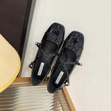 ADVBRIDGE  -  Lacquer Leather Square Toe Red Mary Jane Shoes for Women's 2025 Spring Height Increasing Ballet Cross Buckle Strap Pumps Women