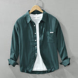 Striped Long Sleeve Shirt for Men New Cotton Loose All-match Casual Shirt Men's Clothing
